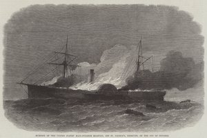Brenning av USAs Mail-Steamer Roanoke, utenfor St George's, Bermuda, 9. oktober